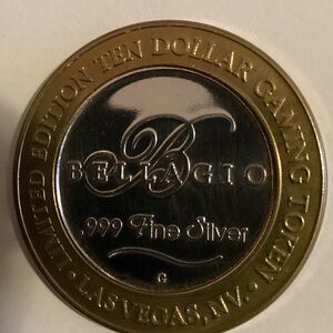 Bellagio Limited Edition $10 Gaming Token with .999 Fine Silver